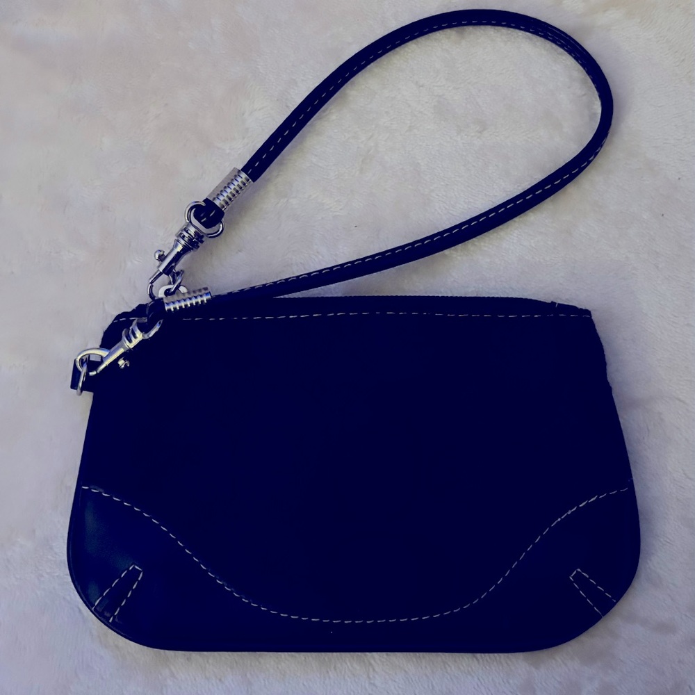 COACH Signature Monogram Black Mini Wristlet